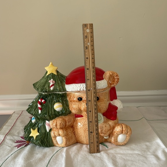 Vintage Christmas Music-Box Cookie Jar from Lillian Vernon. - Picture 2 of 5